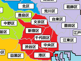 エリアから神社を探す